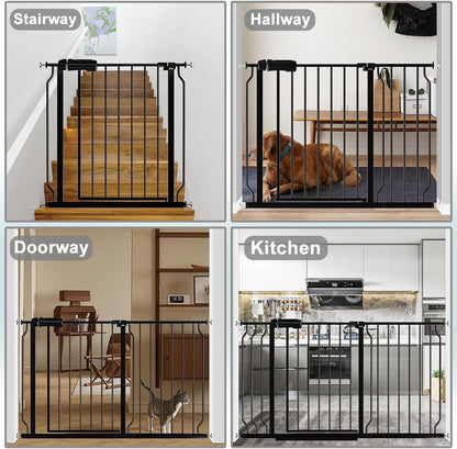 Fairy Baby Extra Wide Baby Gate Black 57.5-62 Inch Wide, Walk Through Pressure Mounted No Drill for Doorways, Long and Large Tension Dog Gates for Pet and Kids