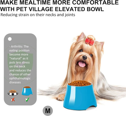 Dog Bowls,Cone Friendly Non Slip Single Dog Bowl with Stainless Steel Inner, Raised Bowls for Small Dogs Spaniel Dogs Long Ear, High Capacity, M/2 Cup Pink