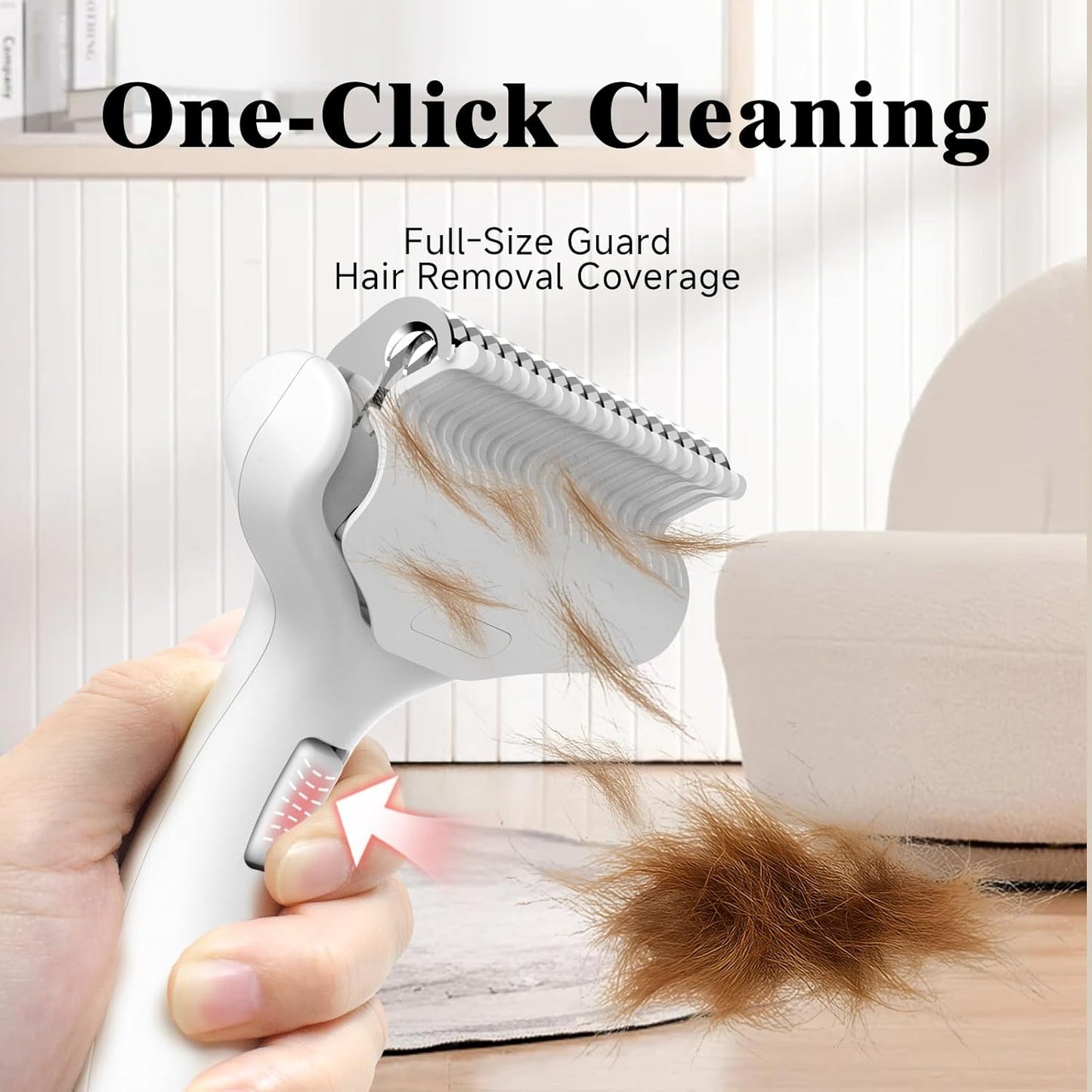 Pet Steam Brush for Dog & Cat - 3-in-1 Steam Grooming Brush for Shedding & Hair Removal - Self Cleaning Spray Comb with Mist for Long Haired Pets - Includes 1*Waterless Shampoo, Blue.