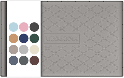 URMONA Under Sink Mat for Kitchen Waterproof, 34" x 22" Silicone Under Sink Mat for Shelf Liner Organizer, Cabinet Sink Protector Under Sink Liner for Bottom Kitchen, Bathroom(Light Grey)