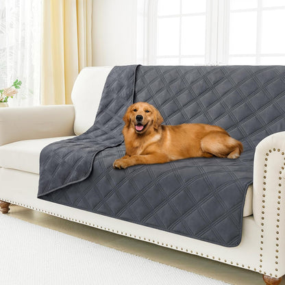 Smiry Waterproof Dog Bed Cover Blanket 30x70, Soft Reversible Pet Blanket, Washable Leakproof Cats Dogs Couch Cover for Sofa, Couch, Furniture, Grey/Dark Grey