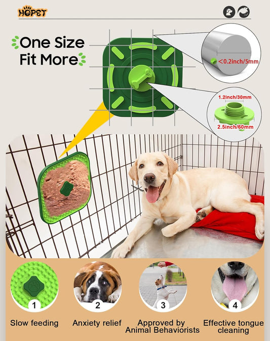 Licking Mat for Dogs, Crate Lick Mats Slow Feeder,Dog Cage Training Tools Pet Licking Mat Slow Feeder for Peanut Butter Kennel Therapy Dog Lick Pads for Boredom Anxiety (2pcs)