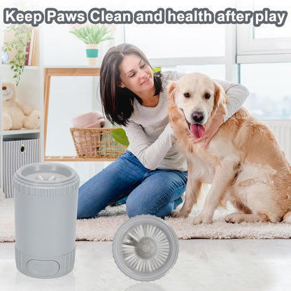 Dog Paw Cleaner, Pet Foot Washer for Small Medium Dogs Cat, Grooming Essentials to Wash Muddy Puppy Feet (Grey)