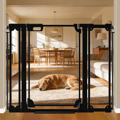WAOWAO Clear Baby Gate for Stairs Modern Design Acrylic Auto Close Pet Gate, 29.52-37.79" Wide Safety Baby Gate for Doorways,White Clear Dog Gates Indoor, Hallways,Kitchen