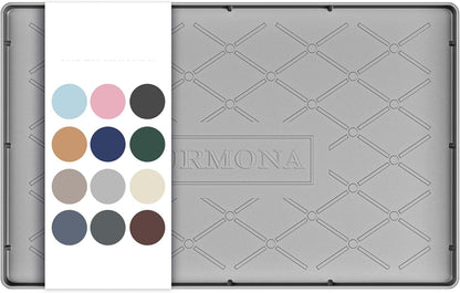 URMONA Under Sink Mat for Kitchen Waterproof, 34" x 22" Silicone Under Sink Mat for Shelf Liner Organizer, Cabinet Sink Protector Under Sink Liner for Bottom Kitchen, Bathroom(Light Grey)