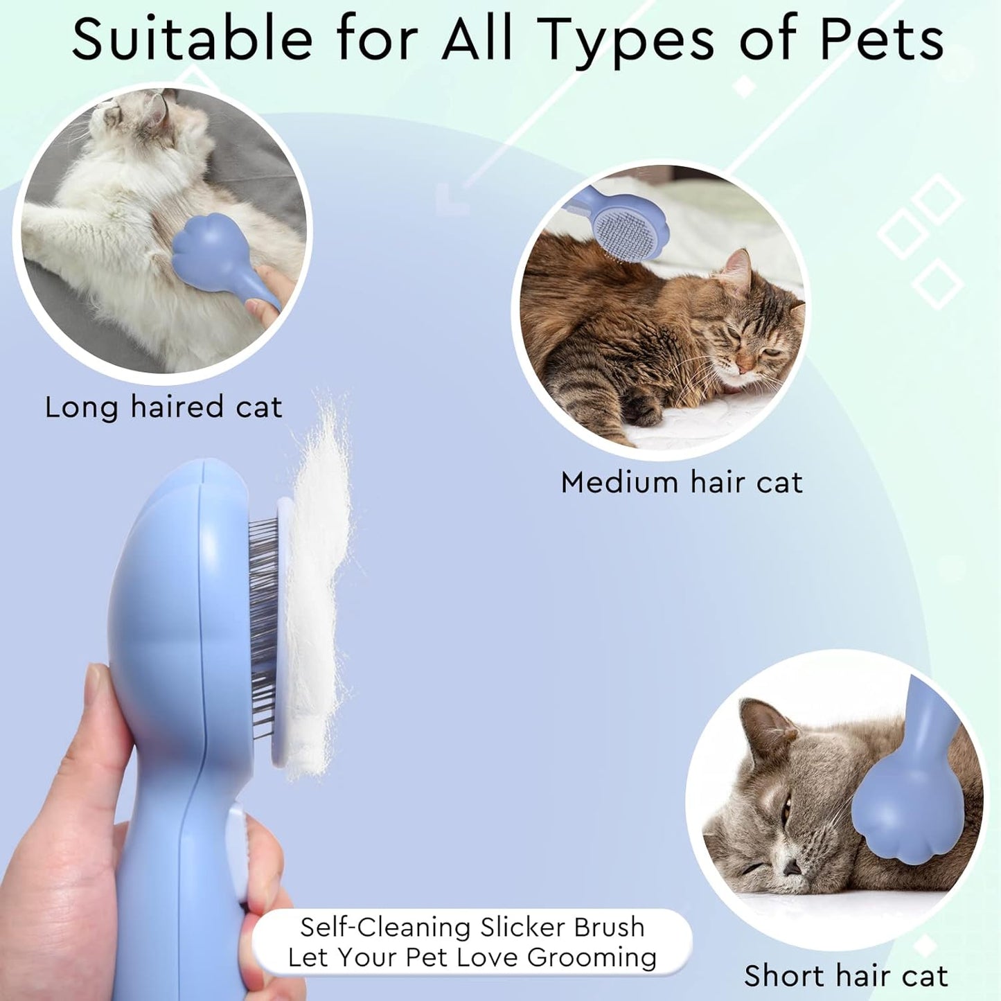 Cat Grooming Glove Brush,Pet Hair Remover Tool,Reusable Dog Hair Fur Remover for Carpet,Furniture,Couch,Clothes,Eco-Friendly and High efficiency