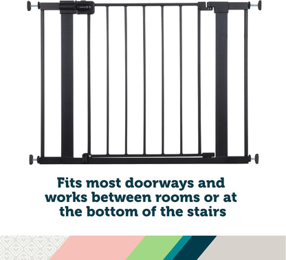 Safety 1st Easy Install Walk Thru Baby Gate for Doorway With Door, Dog Gates, Fits 29"-38", Easy Install 28" Tall, White
