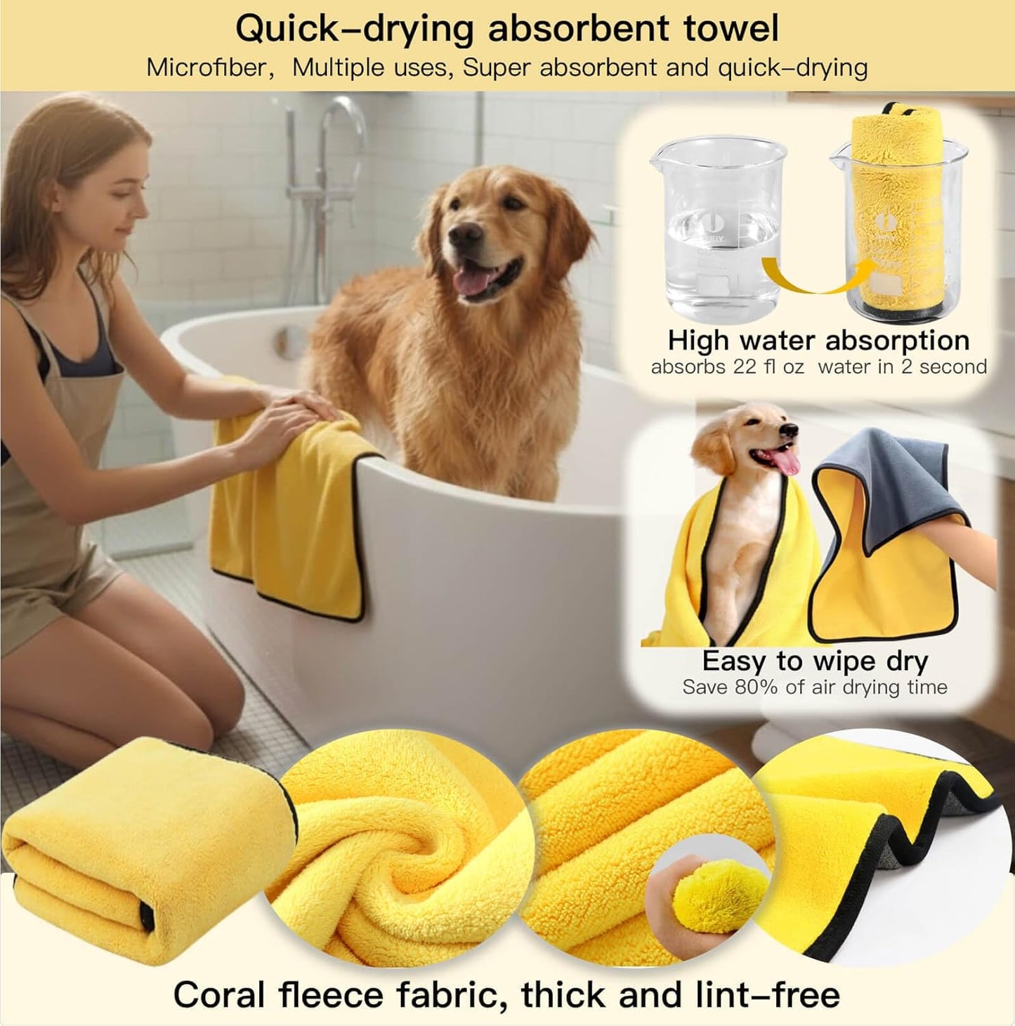 Cat Grooming Kit & Puppy Grooming Kit, Including Cat Washing Kit,Nail Clippers For Cats,Special Silicone Toothbrush,Dogs Washing Gloves, Puppy Quick-Drying Towel,Dog Flea Comb,Reusable.