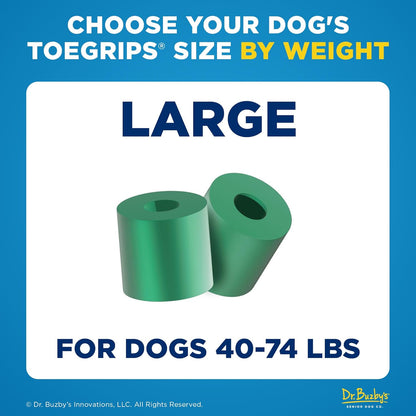 Dr Buzby's Large ToeGrips for Dogs - Instant Traction on Wood/Hardwood Floors - Anti Slip Relief - Grippers for Senior Dogs - Stop Sliding Instantly - Rubber Nails for Paws - 1 Pack (20 Grips)