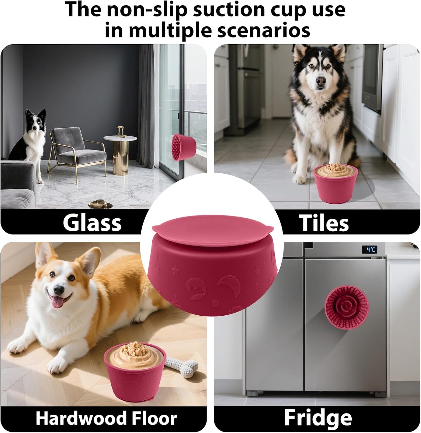 Dog Slow Feeder Lick Bowl - Non-Slip Licking Treat Dispenser for Small Medium Large Dogs, Promotes Anxiety Relief & Prevents Choking, Easy to Clean Feeding Bowl (Green, S)