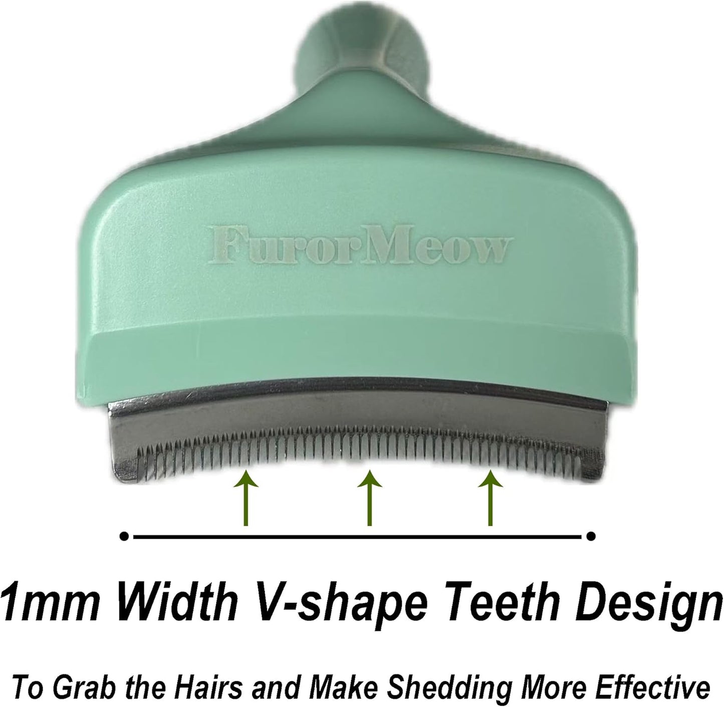 Pet Deshedding Tool with Curve Blade, Cat Grooming Brush, Tight V-shaped Teeth Shedding Comb for Cat and Dog (Pink, Large)