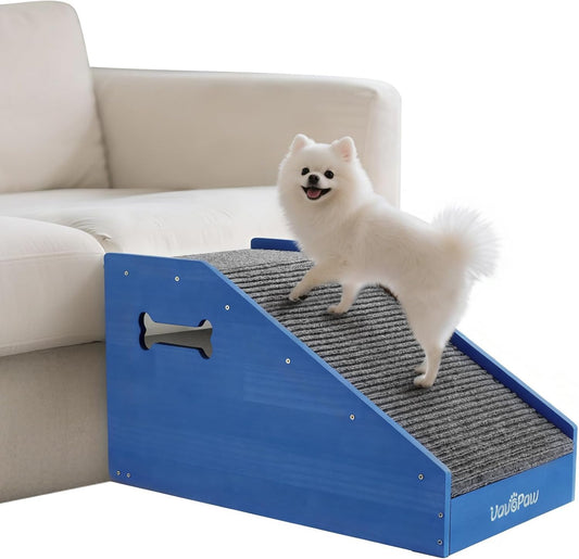 VavoPaw Dog Ramps for Small Dogs, Dog Steps for Couch with Non-slip Cover and Pads, Gentle Slope Ramp for Dogs to Get on Bed, Couch, Patio, Window Sill, Car, Easy up and down Pet Ramps for Puppy, Cats