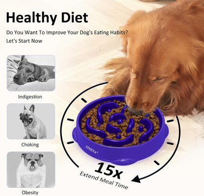 YINEYA Slow Feeder Dog Bowls, Pet Supplies that Slow Down Eating, Pet Food Bowls, Maze Dog Puzzle Feeder for Medium Breed
