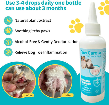Dog Paw Cleaning Solution,3.4 FL Oz Pet Paw Cleaner,Dog Paw Cleaner, Pleasant Smell Dog Foot Cleaner, Deep Clean Paw Cleaner for Dogs and Cats,No Rinse Dog Paw Washer