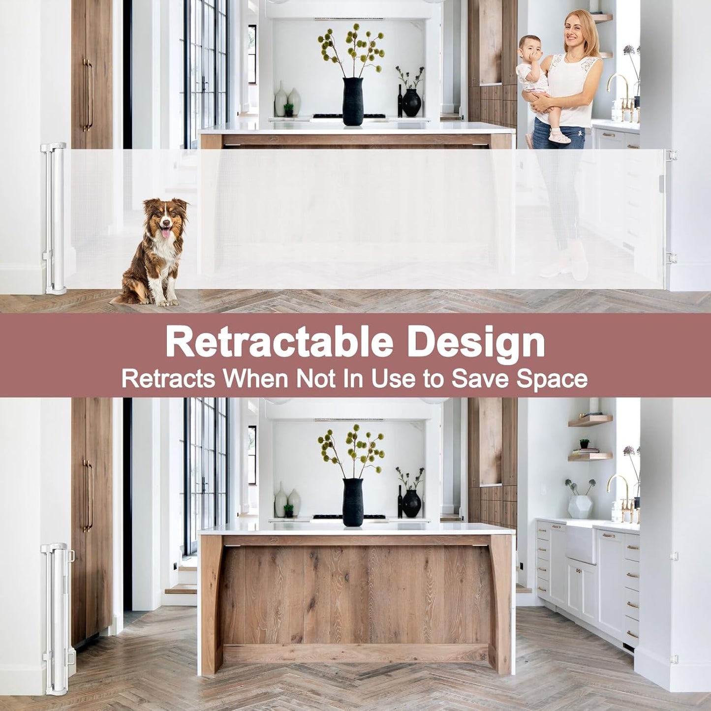 Extra Wide Baby Gate for Large Openings Retractable Baby Gates Indoor Outdoor Extra Long Dog Gate for Doorway Stair Gates for Kids or Pets Extra Large Dog Gate for Stairs