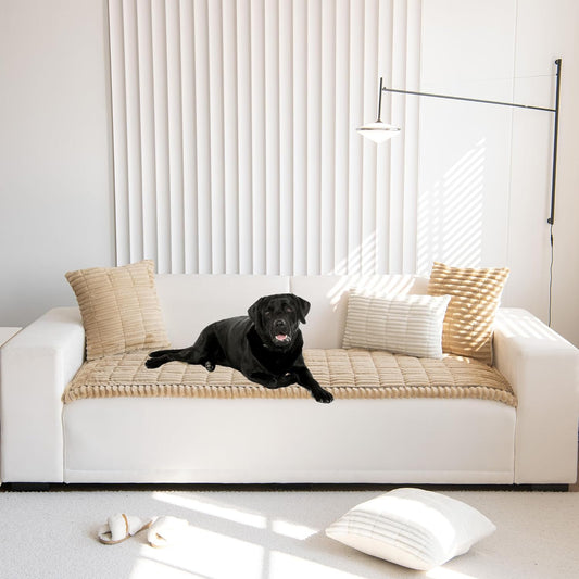 Mivnue Pet Couch Cover, Couch Covers for Dogs, Washable Dog Sofa Covers Couch Protector, Fuzzy Non Slip Couch Slipcover Pet Friendly (Brown, 27.6" x 59.1")