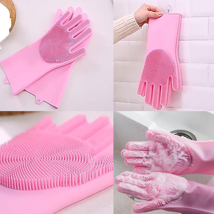 8PCS Dog Bath Supplies Set，Dog Washing Gloves，Shampoo Brush, Shedding Slicker Brush，Complete Pet Grooming Kit for Dog&Cat and Small Animal Grooming(8PCS-Bath-Pink)