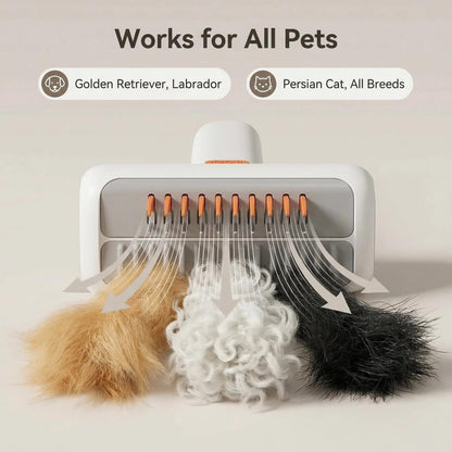 2-IN-1 Pet Self-Detangling & Grooming Comb, Professional Undercoat Rake & Dematting Brush for Dogs & Cats, Gentle on Long or Short Hair, Effortlessly Removes Mats, Tangles & Loose Fur (1PC)