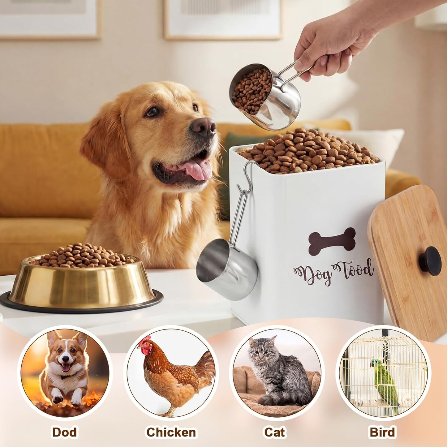 Zonon 2 Pieces 1.5/12 oz Cup Dog Food Stainless Steel Scoop, Durable Metal Dog & Cat Food Cup with Ergonomic No-slip Grip, Easy-clean, Rust-resistant Convenient for Bucket Pet Animal Feeds (Novel)