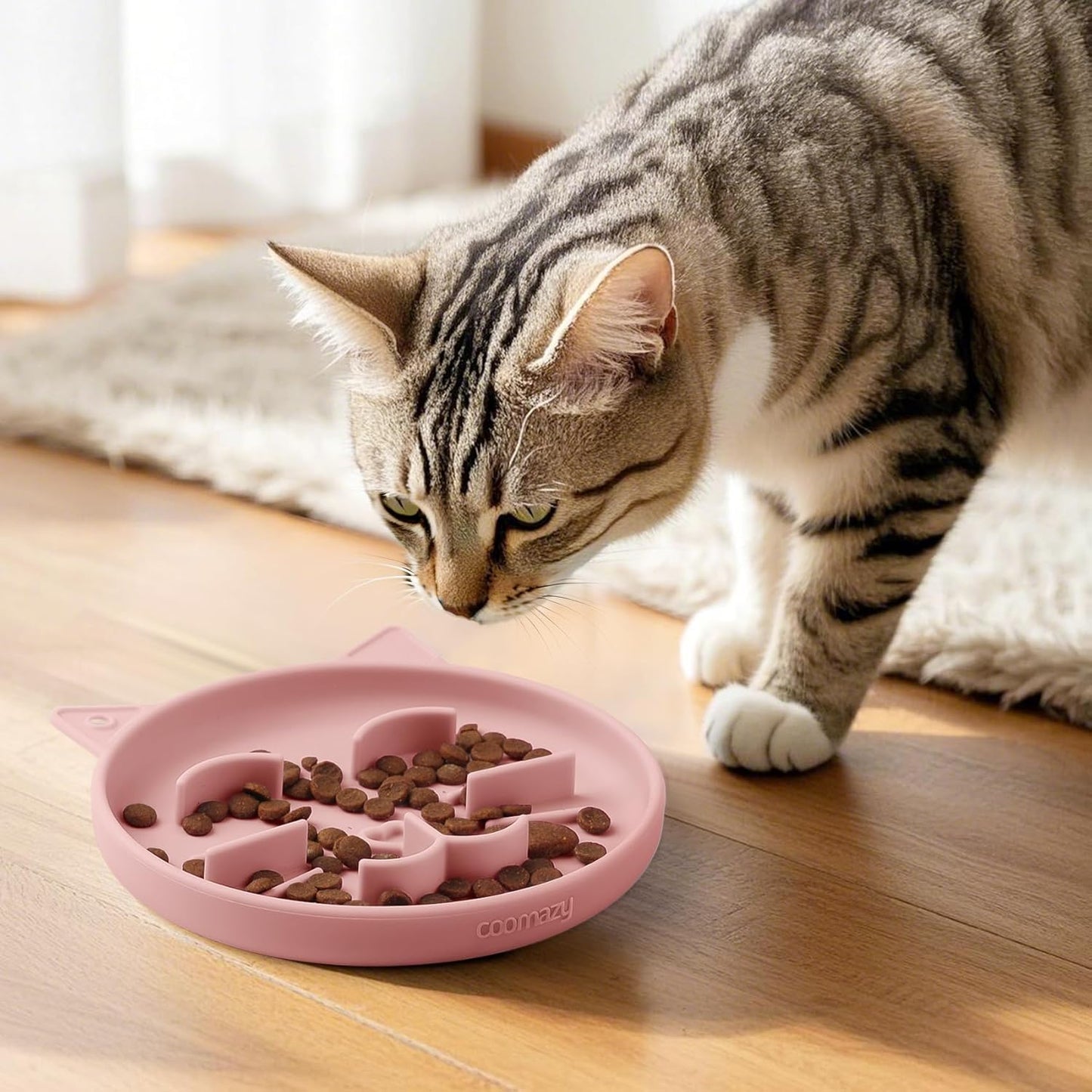 Coomazy Large Silicone Slow Feeder Dog Bowls, Interactive Puzzle Toy for Pets Food Training, Keeps Dogs Busy, Prevents Puppy Overeating (Dark Green, Large: 3.2Cup)