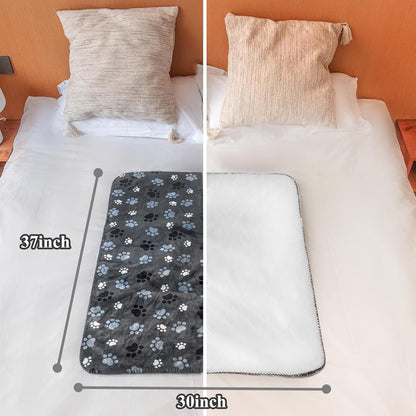 Waterproof Dog Blanket, Pattern Printing Super Soft Warm Fluffy Facecloth Sofa Car Bed Protector, Urine Proof Washable Outdoor Pet Blanket for Puppy Large Dogs & Cats(paw & Bone80*60)