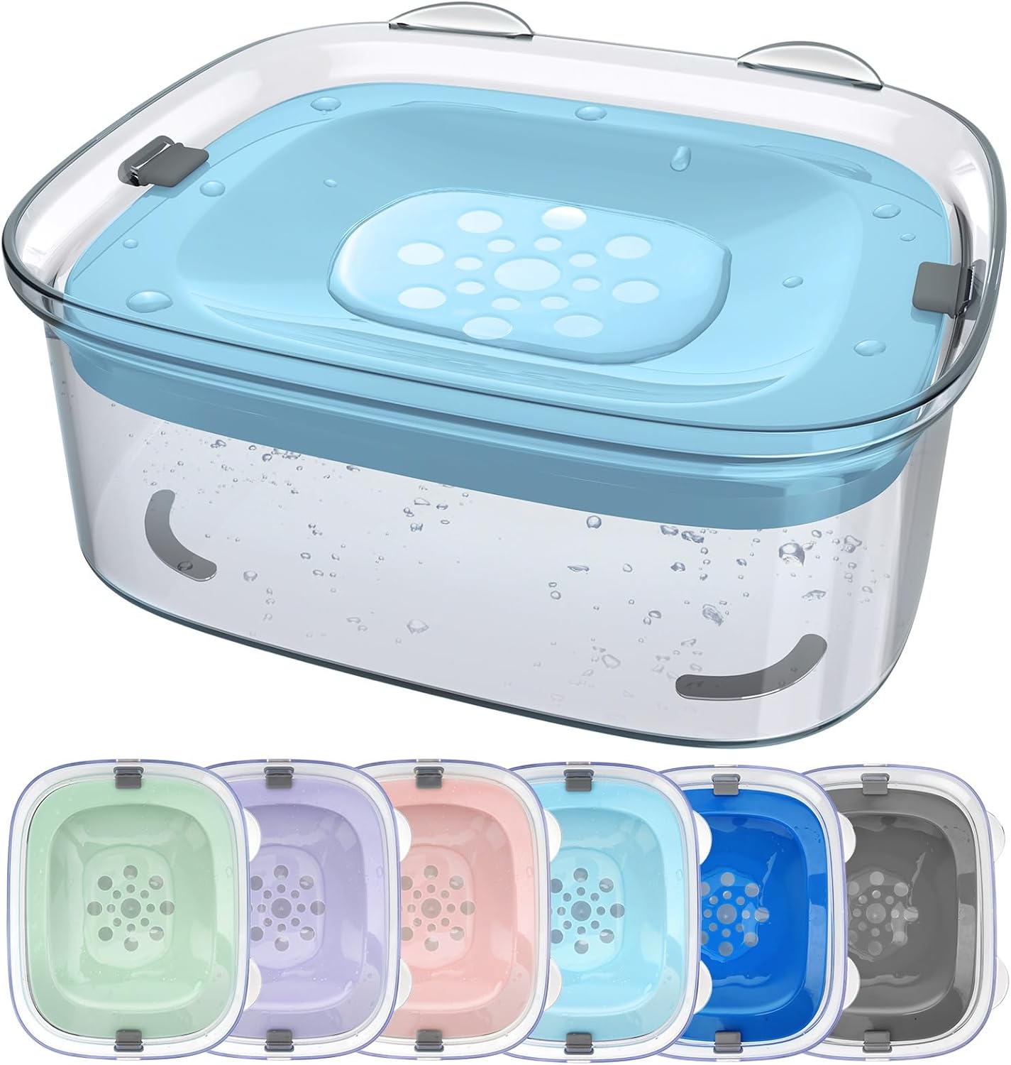 AONKEY 3L Dog Water Bowl No Spill, 101oz Large Spill Proof Dog Bowl Reduce Refill, Anti Splash No Mess Dispenser Dripless Slow Drinking Water Bowl for Sloppy Messy Drinkers (Gray)