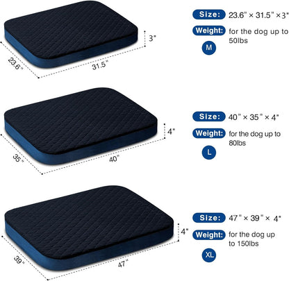 Large Dog Bed, High Density Foam, Good Resilience for Enough Cushion to Large Dogs Such as Great Dane, 47 * 39 Inches Widen Pet Bed, Non Slip Bottom with Removable Washable Cover