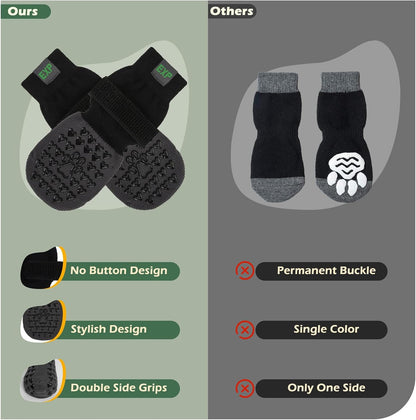 EXPAWLORER Anti Slip Dog Socks to Prevent Licking Paws, Dog Shoes for Hot Pavement Walk, Dog Booties for Hardwood Floors, Dog Boots & Paw Protectors with Grippers for Small Medium Large Senior Dogs M