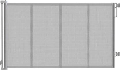 Reinforced 120" Extra Wide Retractable Baby Gates for Stairs, Mesh Saftey Gate for Pets, 10 Foot Retractable Dog Gate, No Drilling, One-Hand Operation, Retractable Gate for Indoor & Outdoor Use