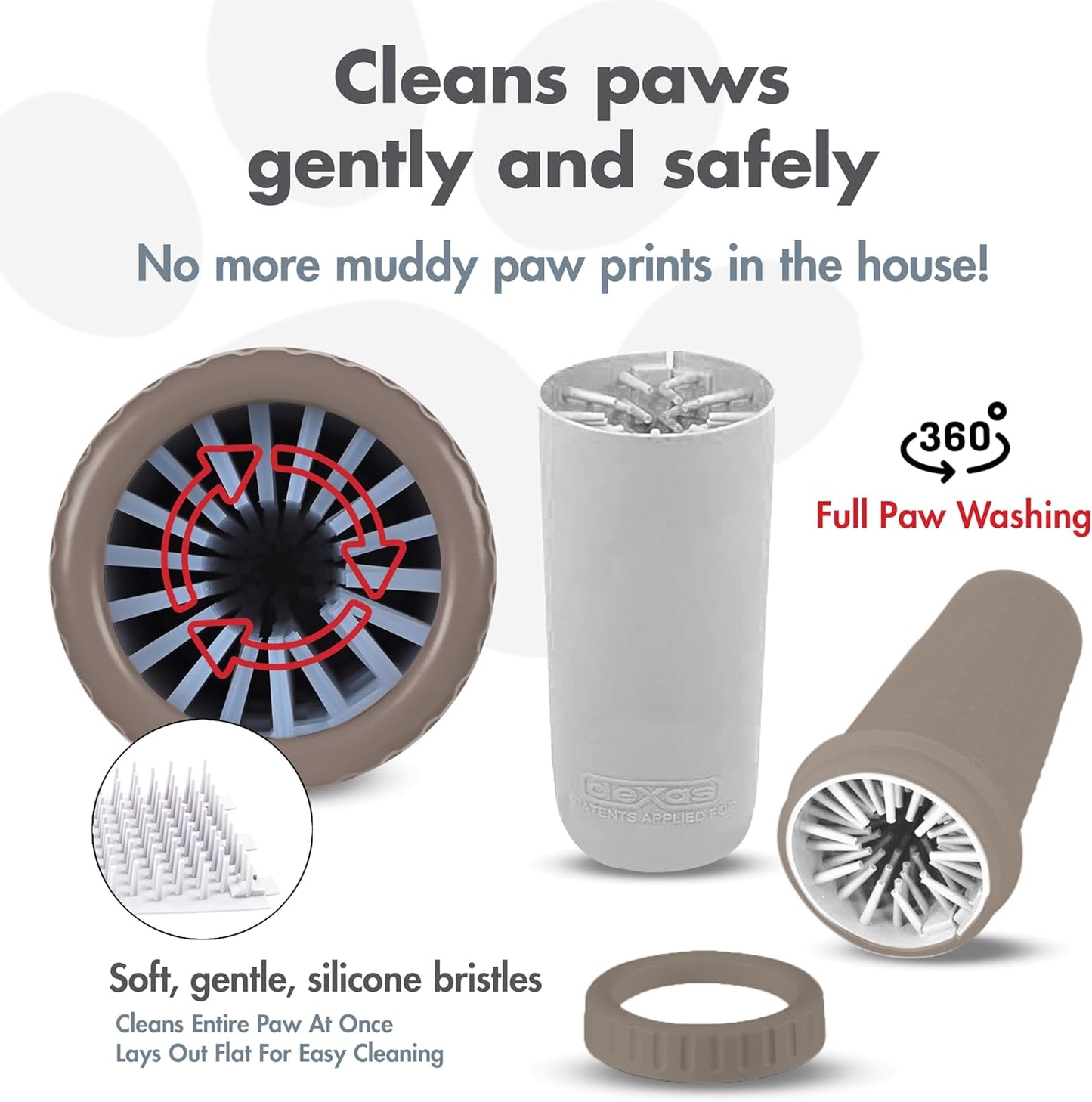 Dexas MudBuster Medium Dog Paw Cleaner in Fuchsia - Fits 1.5"-2.5" Wide Paws, Portable Paw Washer for Muddy Paws, Dog Paw Cleaning Cup with Gentle Silicone Bristles, Quick Clean Pet Paw Washer