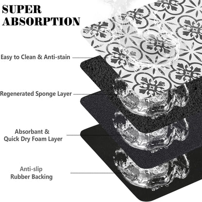 Dog Food Mats for Floors Absorbent, Pet Cat Food Mat - Quick Dry Dog Bowl Mats for Food and Water, Eco-Friendly Pet Supplies