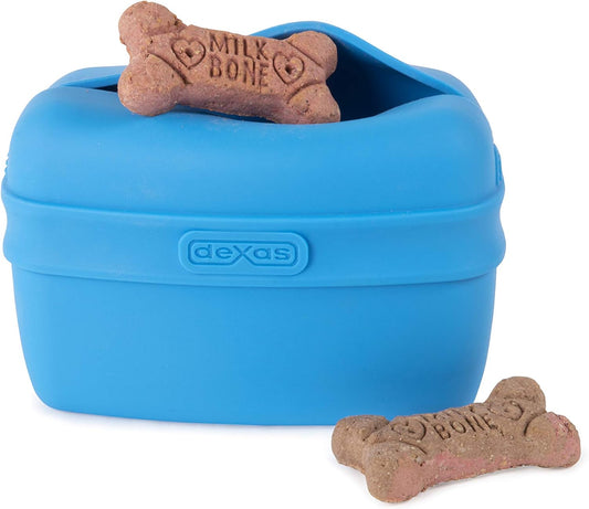Dexas Pets Pooch Pouch Flexible Dog Treat/Training Treat Clip Pouch, Pro Blue