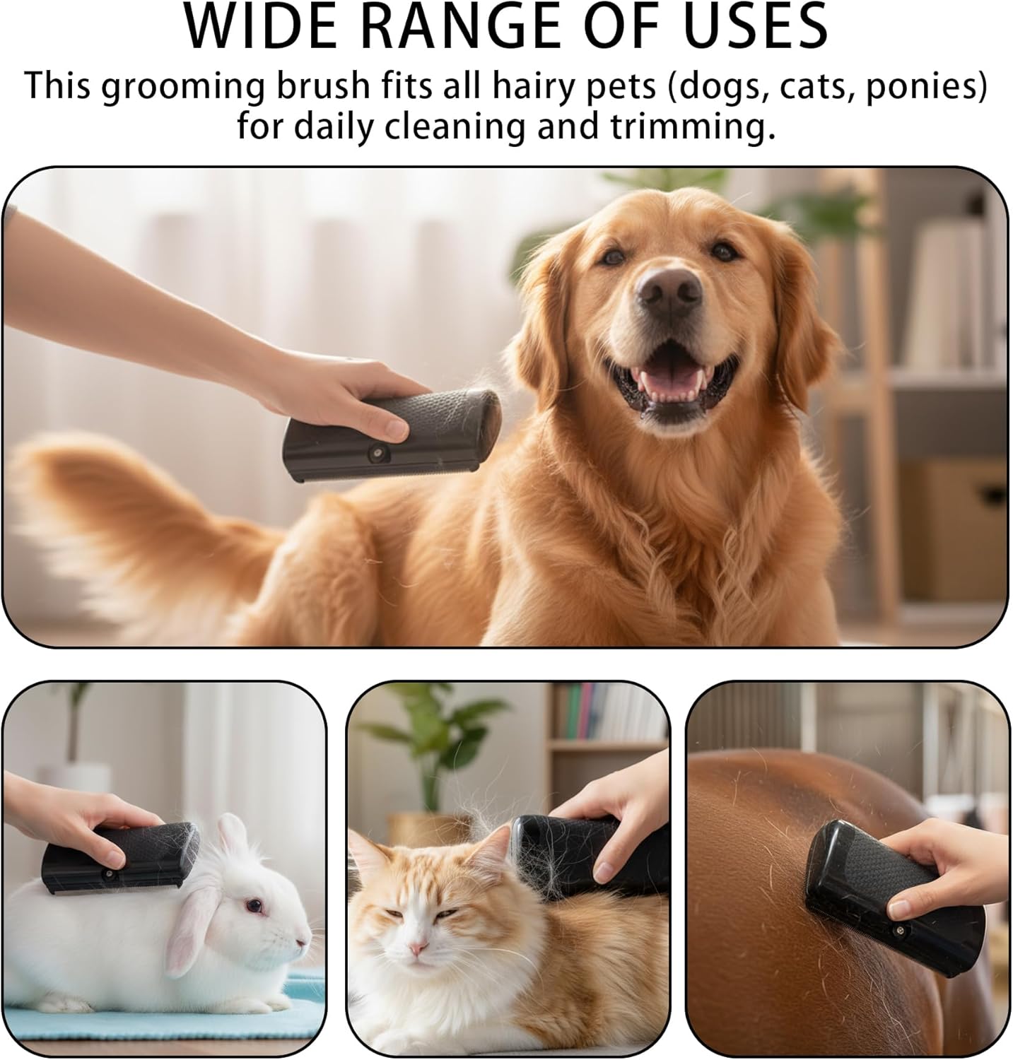 Deshedding Dog Brush, Deshedding Brush for Pets & Pet Bath Massage Brush,Pet Hair Removal Tools for Dogs, Cats, Horses, and Other Furry Pets,Professional Pet Grooming Brush for Dogs and Cats