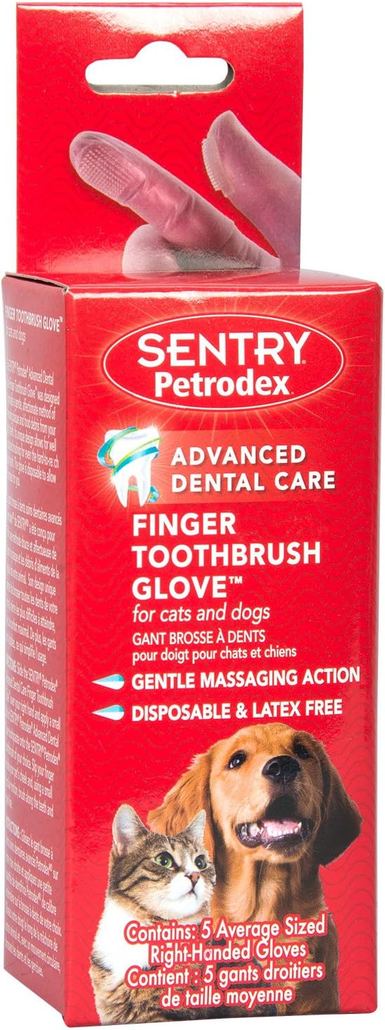 Petrodex Finger Toothbrush for Cats and Dogs, 5 count
