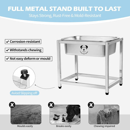 Stainless Steel Dog Bowls for Large Dogs, High Capacity Metal Dog Food Bowls, Food and Water Bowl for Larges, X-Large, and Big Dogs 1.25 Gallons