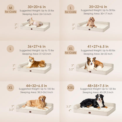 EHEYCIGA Orthopedic Dog Bed Medium Size Dogs, Memory Foam Dog Bed with Washable Removable Cover, Waterproof Pet Sofa Couch for Crate with Nonskid Bottom, 30x20x6, Grey