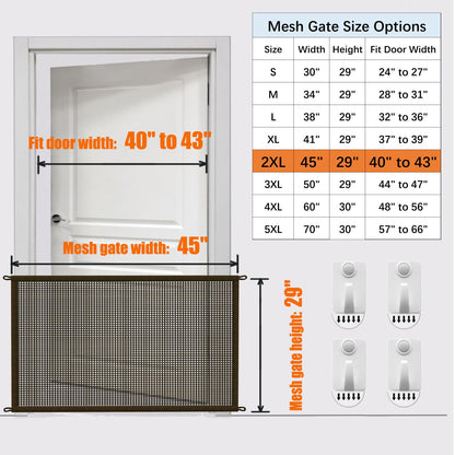 Cupount Baby Gate for Stairs - Dog Gate Indoor Mesh Pet Gates for Doorways (Black, 30" H x 41" W)
