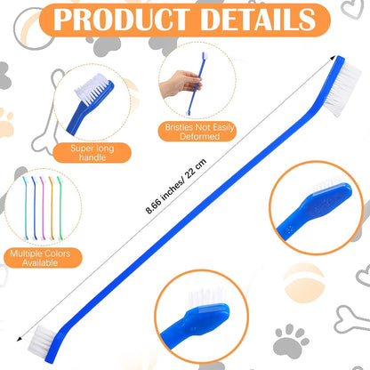 200 Pcs Dog Toothbrushes Bulk Dog Dental Kits 100 Dual Headed Dental Brushes 100 Finger Brushes 360 Degree Dogs Tooth Brushing Kits Easy Teeth Pet Cleaning Soft Care for Puppy Cats Supplies