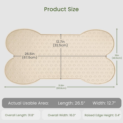 PWTAA Dog Food Mat Anti-Slip Silicone Dog Bowl Mat Thicker Pet Placemat Waterproof Cat Feeder Pad with Raised Edge Puppy Kitten Feeding Mats Suitable Small Medium-Sized Dogs Cats Eating Tray