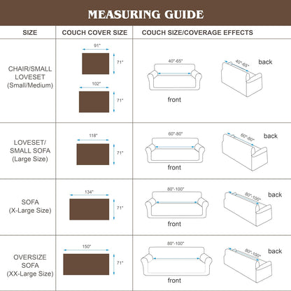 Waterproof Couch Cover, Reversible, Pet-Friendly, Washable and Anti-Slip Couch Covers for Sofa Protection with 3 Cushions, Sofa Slipcovers for Dogs and Cats (71×118in/Brown)
