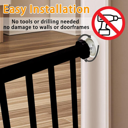 SHYUJAJIE Dog Gate for Small Dogs,Adjustable 18-48" Extra Wide Short Dog Gate for doorways,Low Pet Gate to Step Over for Stairs(White, 10" Height)