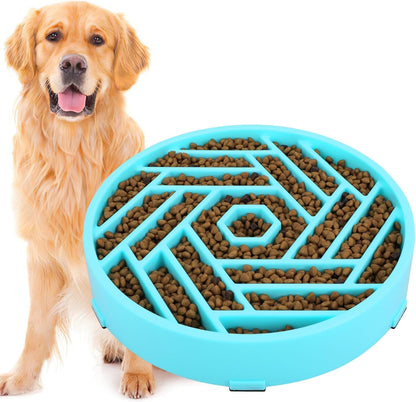 TOBYTO Slow Feeder Dog Bowls Large Medium Breed,Anti-Choking Slow Eating Dog Food Bowl,Non Slip Pet Slower Food Feeding Bowls Large Puzzle Slow Feeder Bloat Stop Maze Dog Dishes,Black