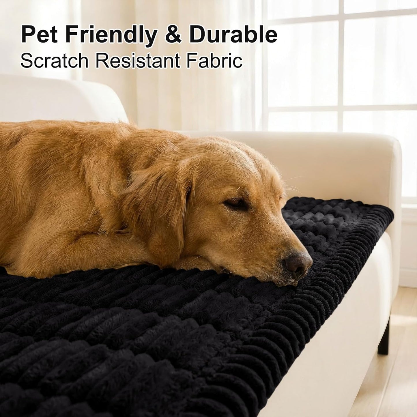 Smiry Couch Cover for Dogs, Non Slip Washable Sofa Protector for Pets, Soft Furniture Cover for Leather & Fabric Couches, Cozy Protect Against Fur, Dirt & Everyday Messes (Dark Grey, 27.6" x 59")