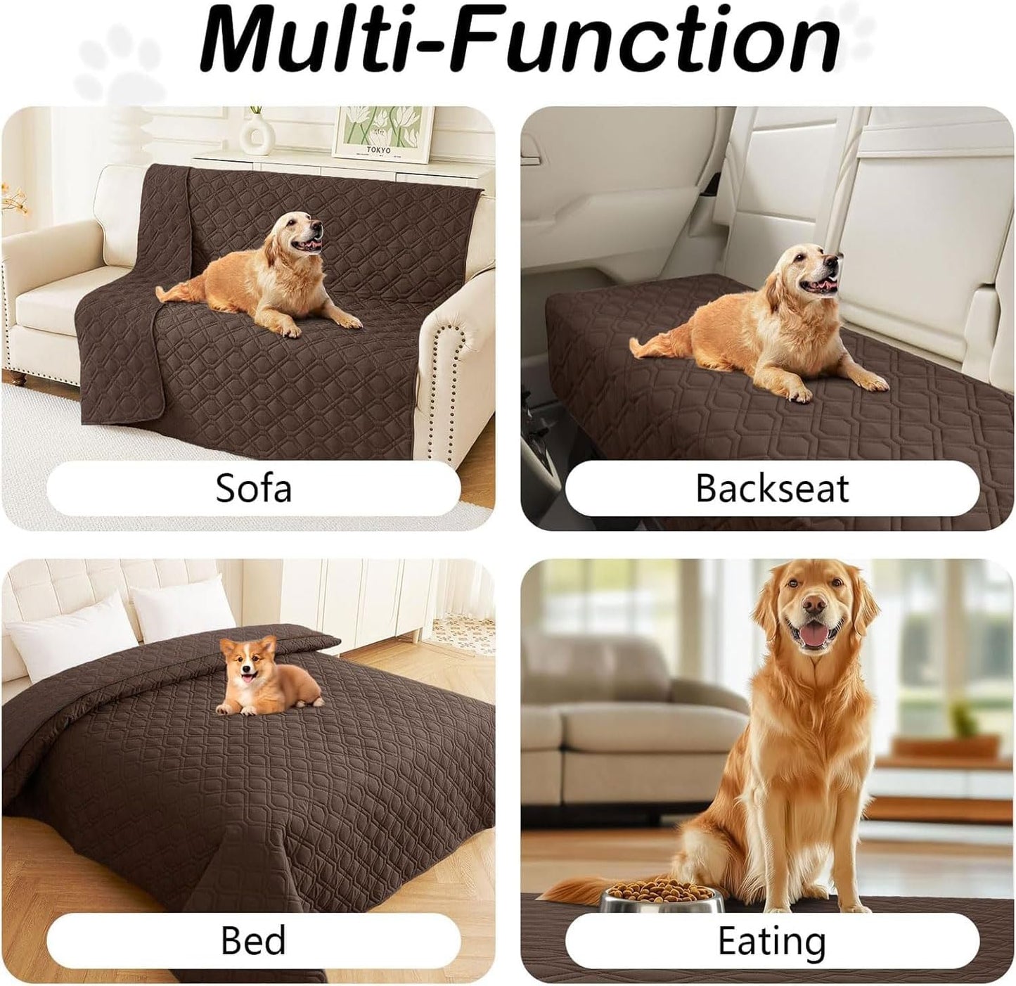 hyha Waterproof Dog Bed Blanket, Soft Pet Blankets, Waterproof Couch Cover for Dogs, Reversible Sofa Covers Washable for Furniture (30x70 Inch, Grey/Dark Grey)