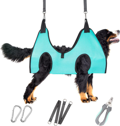 ATESON Pet Grooming Hammock with Nail Clippers/Nail Trimmers/Grooming Scissors, Dog Grooming Harness for Nail Trimming, Pet Grooming Sling Helper
