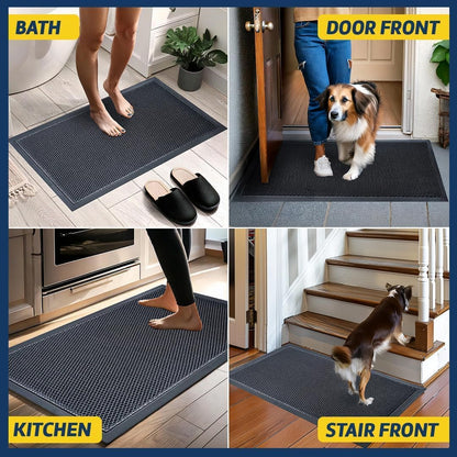 Muddy Mat® Meshy Mat™ Door Mat Heavy-Duty Quick-Dry Floor Mat, Sand & Dirt Trapper for Indoor & Outdoor, Ideal for Entrance, Mudrooms,Patios & Garages,Low-Profile,Non-Slip,Washable– Black 17"x30"x0.4"