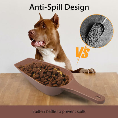 Food Scoop, Cup Capacity Dog Food Scooper With Measuring Lines For Dog, Puppy and Cat Coffee Bean Scoop, Flour Scoop 2 Pack (Grey)