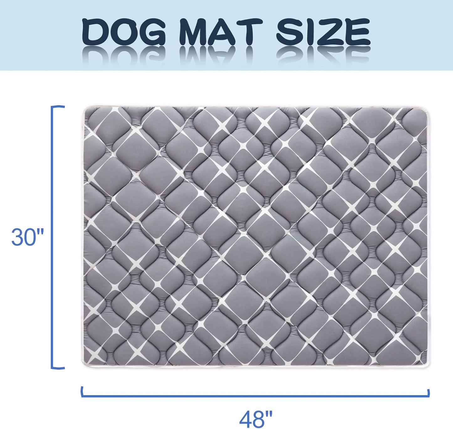 Bubble bear Dog Crate Mat - Ultra Soft, Washable & Anti-Slip Kennel Pad for Small/Medium/Large Dogs, Dark-Hued to Hide Stains (48"x30")
