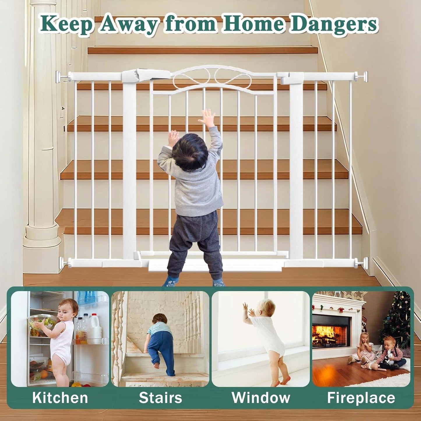 Fairy Baby 68.1"-70.8" Extra Wide Press Mounted Baby Gate Indoor for Kids Or Pets Walk Thru No Drill Long Dog Gates for The House Doorway Child Safety Gate