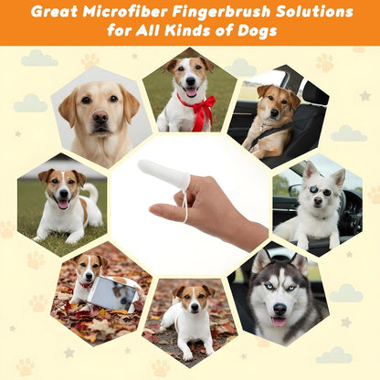 10Pcs Microfiber Soft Dog Tooth Brushing Kit Dog Finger Toothbrush Pet Dental Finger Brush Dogs Cat Teeth Cleaning & Care, Remove Plaque and Tartar